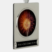 Vuurwerk I rood, wit en blauw Verzilverd Banner Ornament (Rechts)