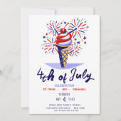 Vuurwerk Ijsje 4 juli BBQ-feestje Kaart (Voorkant)