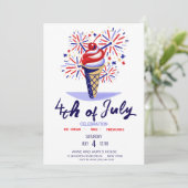 Vuurwerk Ijsje 4 juli BBQ-feestje Kaart (Staand voorkant)