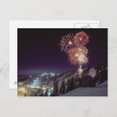 Vuurwerk in Big Mountain Resort in Whitefish, Briefkaart (Voorkant / Achterkant)