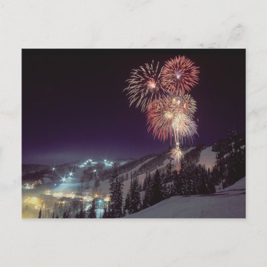 Vuurwerk in Big Mountain Resort in Whitefish, Briefkaart (Voorkant)