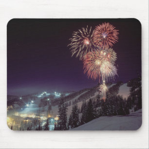Vuurwerk in Big Mountain Resort in Whitefish, Muismat
