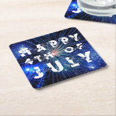 Vuurwerk in Blue Hue Party van 4 juli Kartonnen Onderzetters (Schuin)