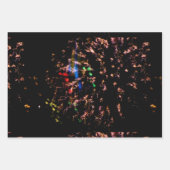 Vuurwerk in de hemel met lichte sporen inpakpapier vel (Voorkant)