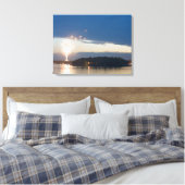 Vuurwerk in Dusk over Gull Lake Canvas Afdruk (Insitu (Slaapkamer))
