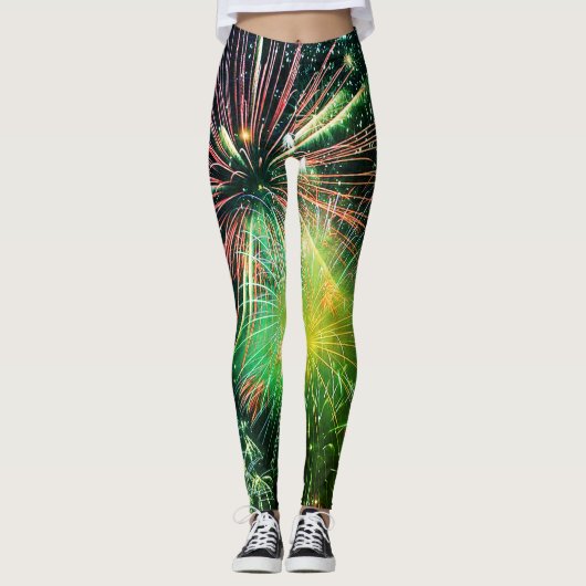 Vuurwerk in groene finale Leggings (Voorkant)