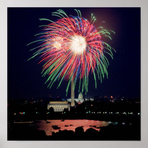 Vuurwerk in het Poster van gelijkstroom