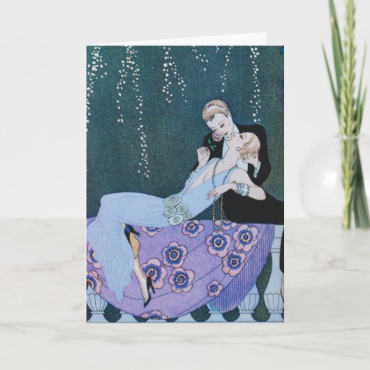 Vuurwerk in het Wenskaart van het Art deco van Kaart (Voorkant)