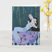 Vuurwerk in het Wenskaart van het Art deco van Kaart (Gele Bloem)