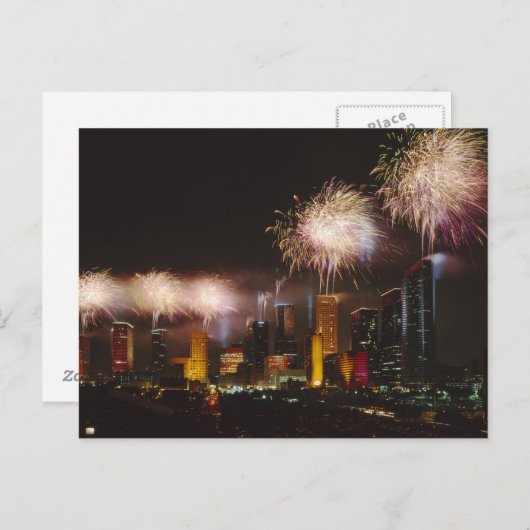 Vuurwerk in Houston Texas Briefkaart (Voorkant / Achterkant)