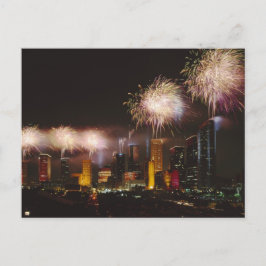 Vuurwerk in Houston Texas Briefkaart