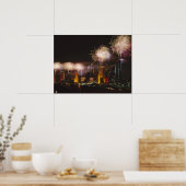 Vuurwerk in Houston Texas Poster (Keuken)