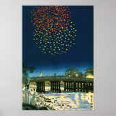 Vuurwerk in Kamo River Kyoto Kotozuka Eiichi 1950 Poster (Voorkant)