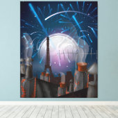 Vuurwerk in Parijs Canvas Afdruk (Insitu (Houten vloer))