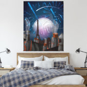 Vuurwerk in Parijs Canvas Afdruk (Insitu (Slaapkamer))