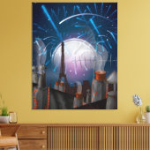 Vuurwerk in Parijs Canvas Afdruk (Insitu (Woonkamer))