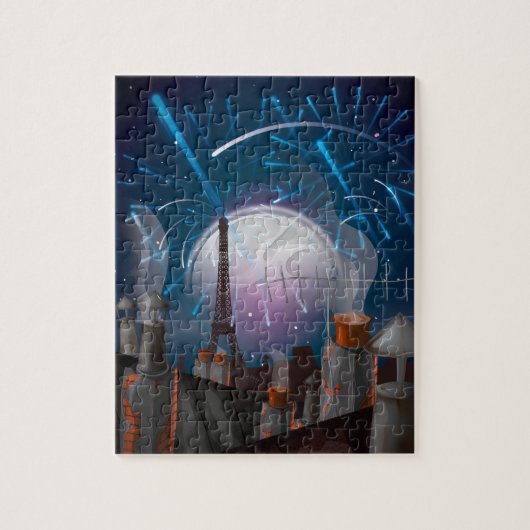 Vuurwerk in Parijs Legpuzzel (Verticaal)