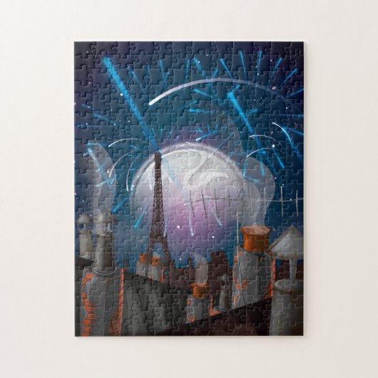 Vuurwerk in Parijs Legpuzzel (Verticaal)