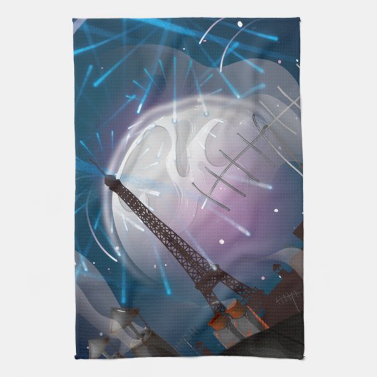 Vuurwerk in Parijs Theedoek (Verticaal)