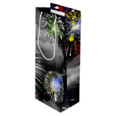 vuurwerk in wolken wijn cadeautas (Voorkant Gekanteld)