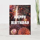 VUURWERK IS NIET GENOEG OM EEN GELUKKIGE VERJAARDA KAART (Voorkant)