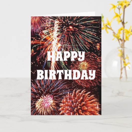 VUURWERK IS NIET GENOEG OM EEN GELUKKIGE VERJAARDA KAART (Gele Bloem)