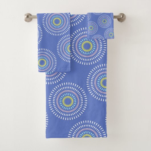 Vuurwerk Japans Blauw Bad Handdoek (Insitu)
