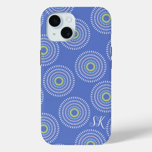 Vuurwerk Japans Blauw Case-Mate iPhone Case (Achterkant)