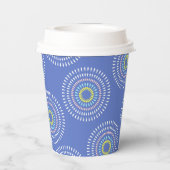 Vuurwerk Japans Blauw Papieren Bekers (Achterkant)