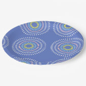 Vuurwerk Japans Blauw Papieren Bordje (Gekanteld)