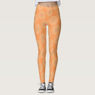 Vuurwerk Japans Sinaasappel Leggings