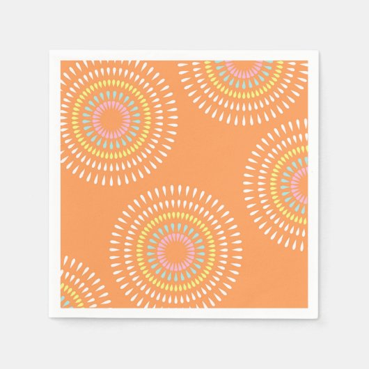 Vuurwerk Japans Sinaasappel Servet (Voorkant)