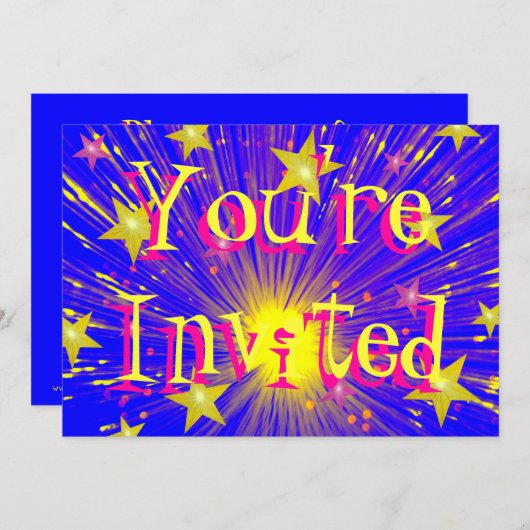 Vuurwerk 'Je bent uitgenodigd' uitnodiging (Voorkant / Achterkant)