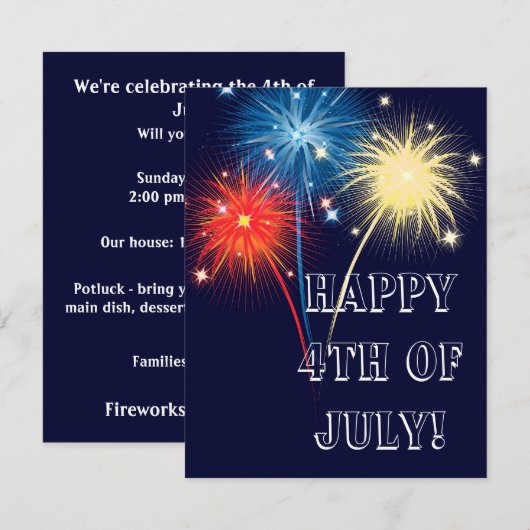 Vuurwerk Kaart (Voorkant / Achterkant)