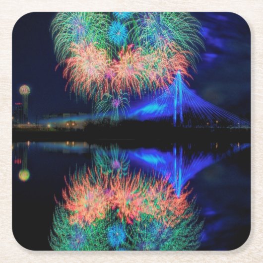Vuurwerk Kartonnen Onderzetters (Voorkant)