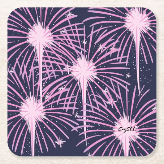 Vuurwerk Kartonnen Onderzetters (Voorkant)