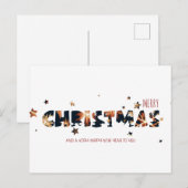 Vuurwerk Kerstmis & Nieuwjaar Modern Goud Feestdagenkaart (Voorkant / Achterkant)