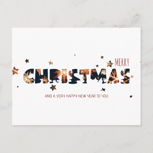 Vuurwerk Kerstmis & Nieuwjaar Modern Goud Feestdagenkaart (Voorkant)