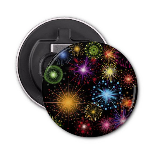 Vuurwerk Kleurrijke dynamische sprankelende Decor Button Flesopener (Voorkant)
