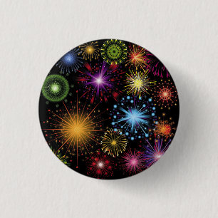 Vuurwerk Kleurrijke dynamische sprankelende Decor Ronde Button 3,2 Cm