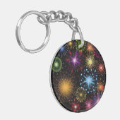 Vuurwerk Kleurrijke dynamische sprankelende Decor Sleutelhanger (Voorkant Links)