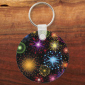 Vuurwerk Kleurrijke dynamische sprankelende Decor Sleutelhanger (Voorkant)
