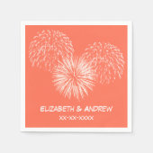 Vuurwerk, koraalachtergrond, naam Monogram Servet (Voorkant)