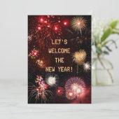 Vuurwerk: Laten we het nieuwjaar verwelkomen! Kaart (Staand voorkant)