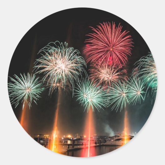 Vuurwerk... Laten we vieren Ronde Sticker (Voorkant)