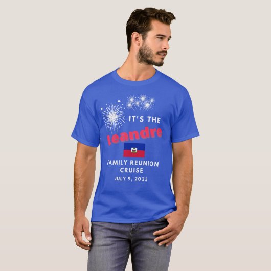 Vuurwerk Leandre-gezinshereniging cruise 2023. T-shirt (Voorkant volledig)