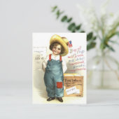 Vuurwerk met Amerikaanse vlag op 4 juli Briefkaart (Staand voorkant)