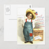 Vuurwerk met Amerikaanse vlag op 4 juli Briefkaart (Voorkant / Achterkant)