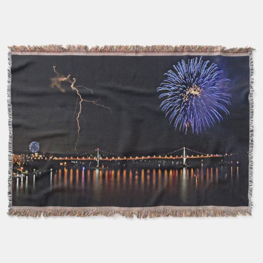 Vuurwerk met bliksem deken (Voorkant)