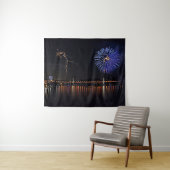 Vuurwerk met bliksem wandkleed (In Situ (horizontaal))